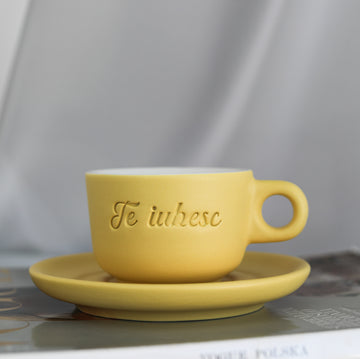 Ceasca Double Espresso Te iubesc _ Galben